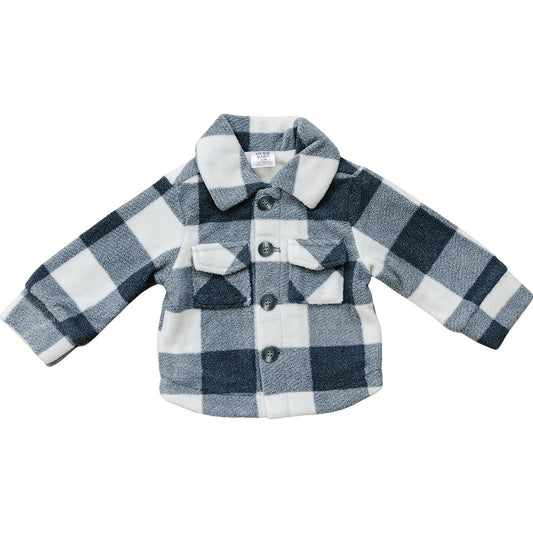 infant baby cotton jacket sherpa kids plaid jacket 