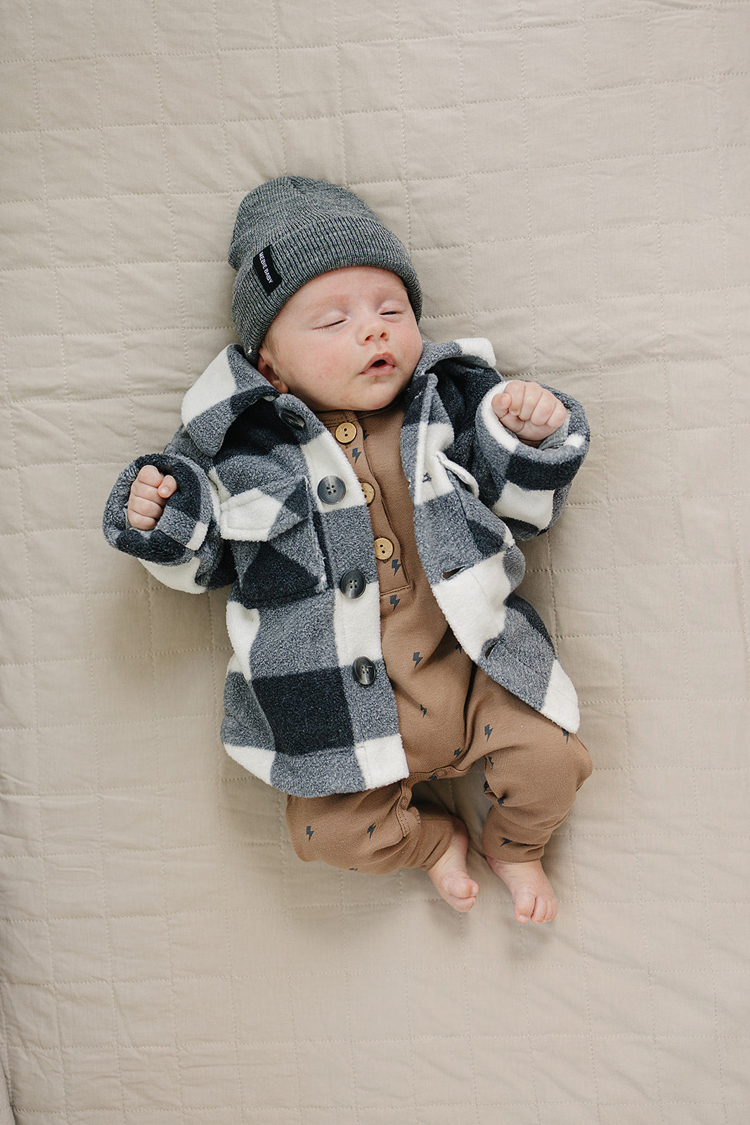 infant baby cotton jacket sherpa kids plaid jacket 