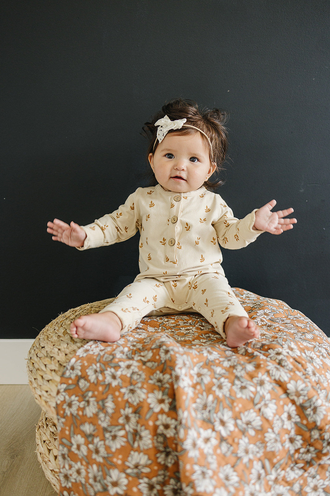 baby cotton fall romper cream kids cotton jumpsuit autumn leaves cream play suit baby long sleeve romper 