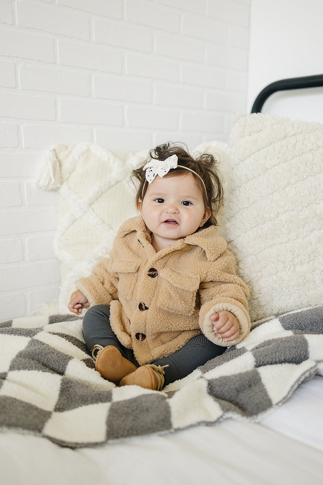 tan baby sherpa jacket cotton 100% cotton kids jacket tan sherpa 