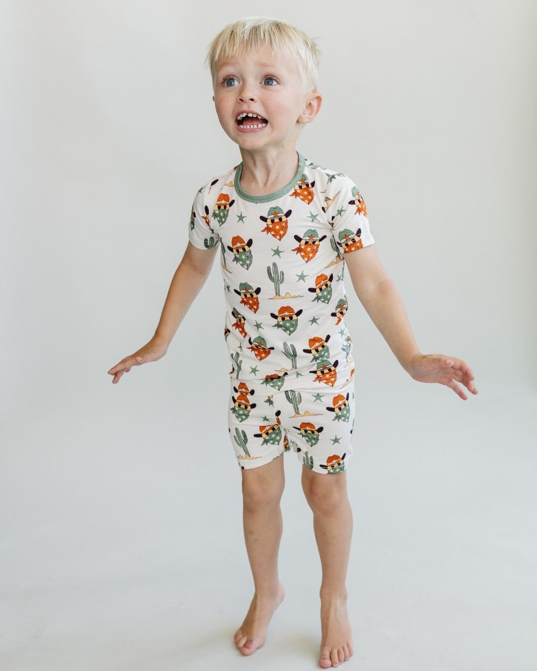 bamboo bamboo shorts pj set cowboys kids two piece pajama set cowboys cactus bamboo viscose 