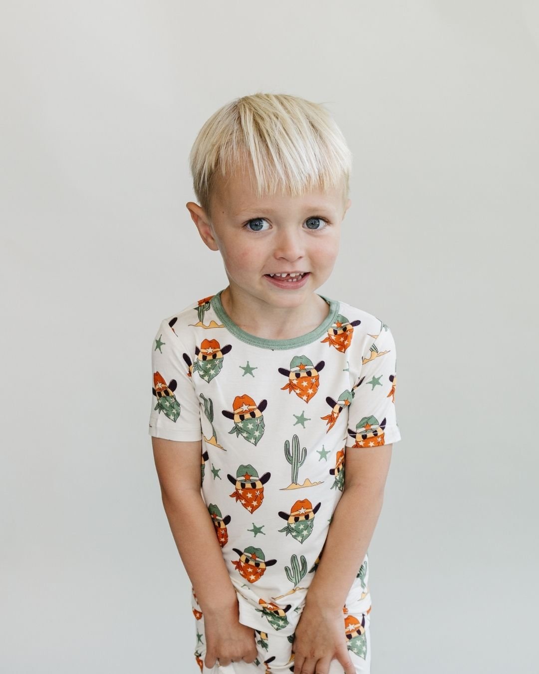 bamboo bamboo shorts pj set cowboys kids two piece pajama set cowboys cactus bamboo viscose 