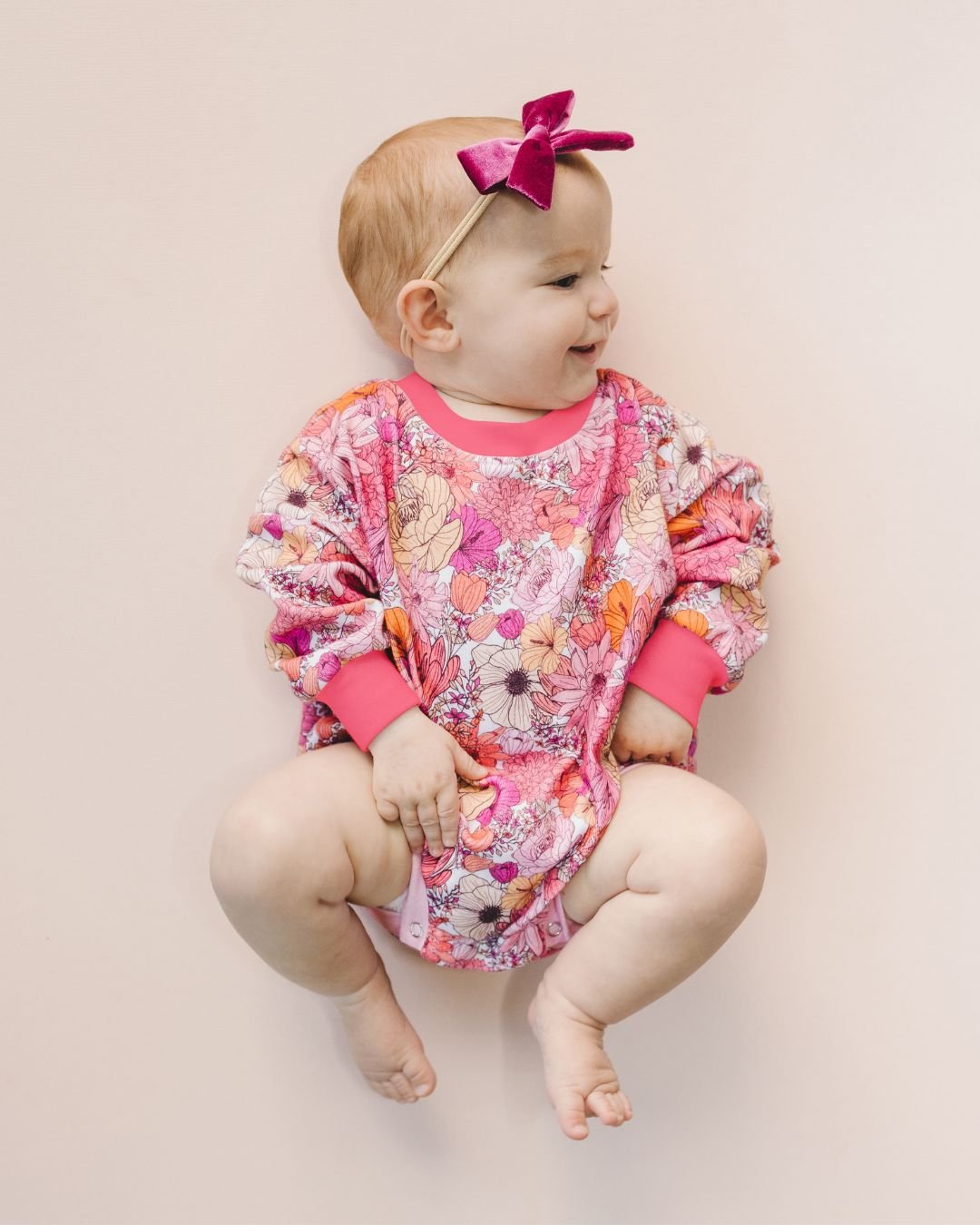 Bubble Romper | Pink Flowers