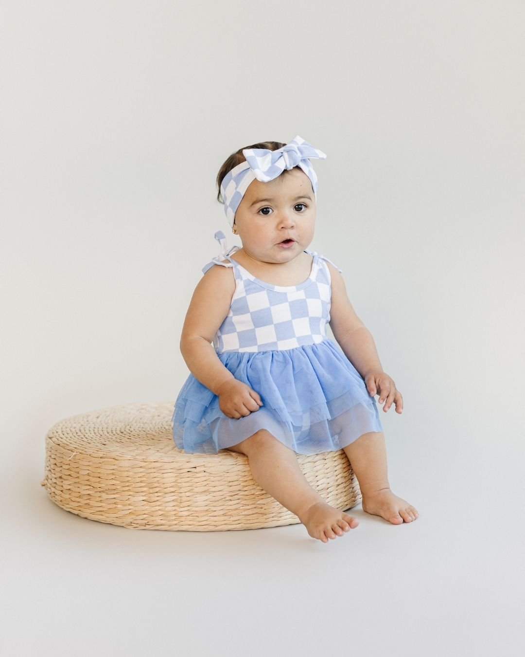 cotton blue and white checkered bow baby girl headband with bow blue white checker bowed headband girls cotton