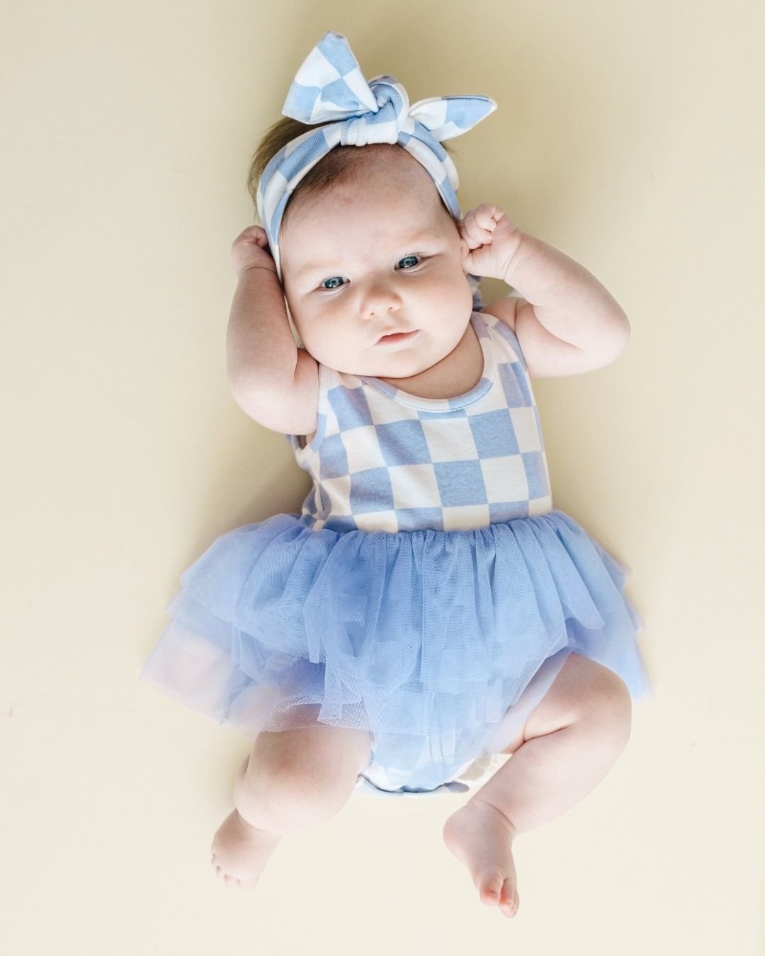 cotton blue and white checkered bow baby girl headband with bow blue white checker bowed headband girls cotton