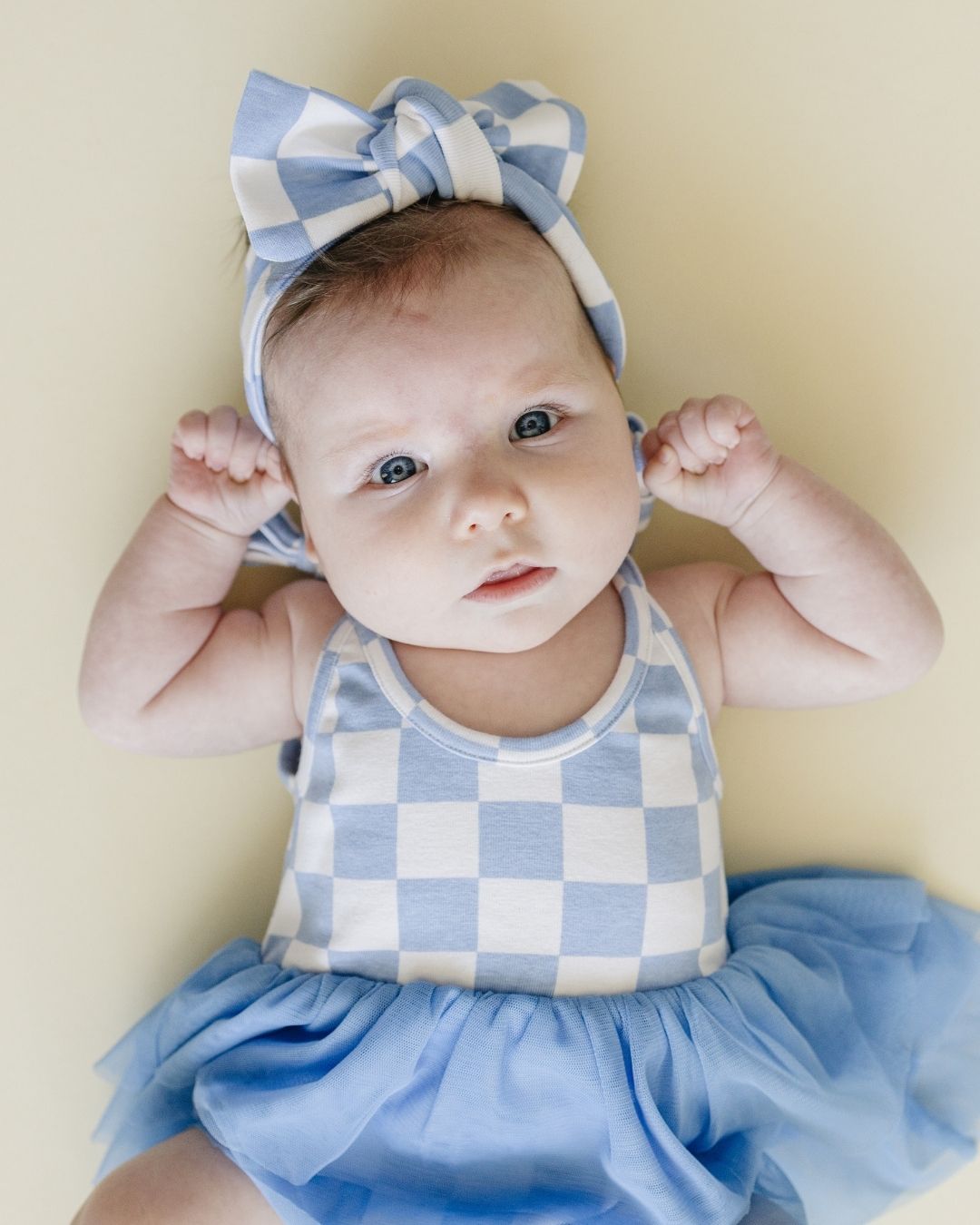 cotton blue and white checkered bow baby girl headband with bow blue white checker bowed headband girls cotton