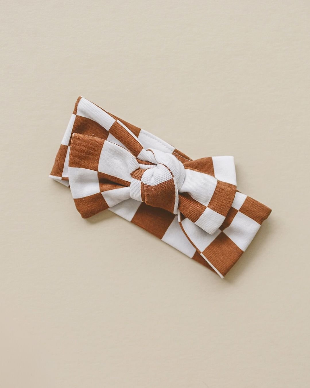 baby girls cotton checkered head band rust kids headband bow checkered cotton baby head band 