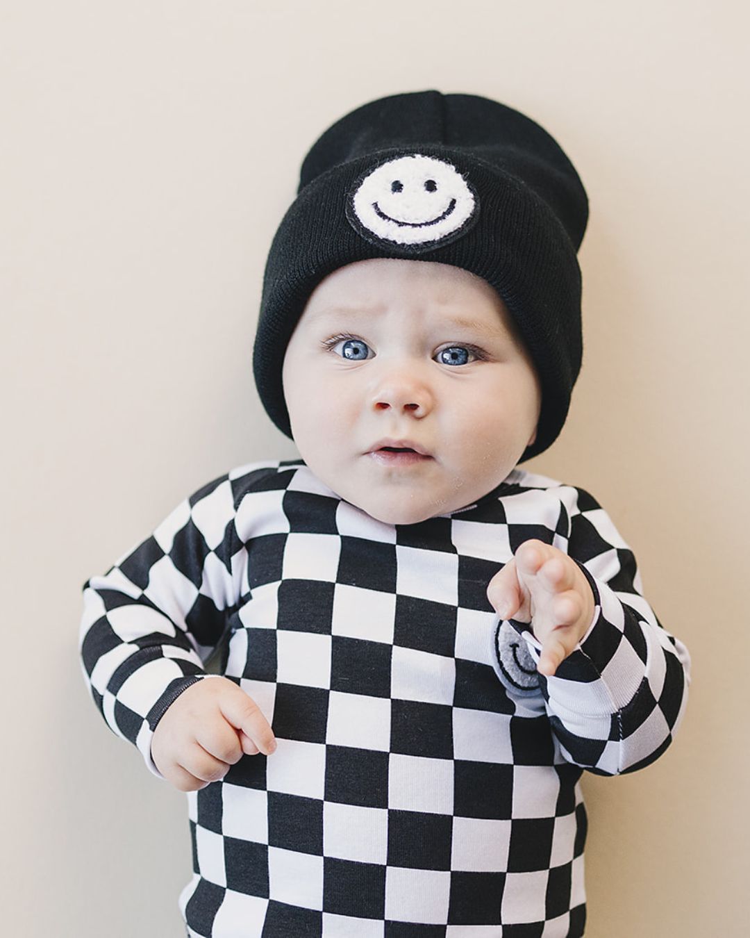 baby checkered lounge set kids white and black lounge set baby two piece set checkered smiley cotton kids set 