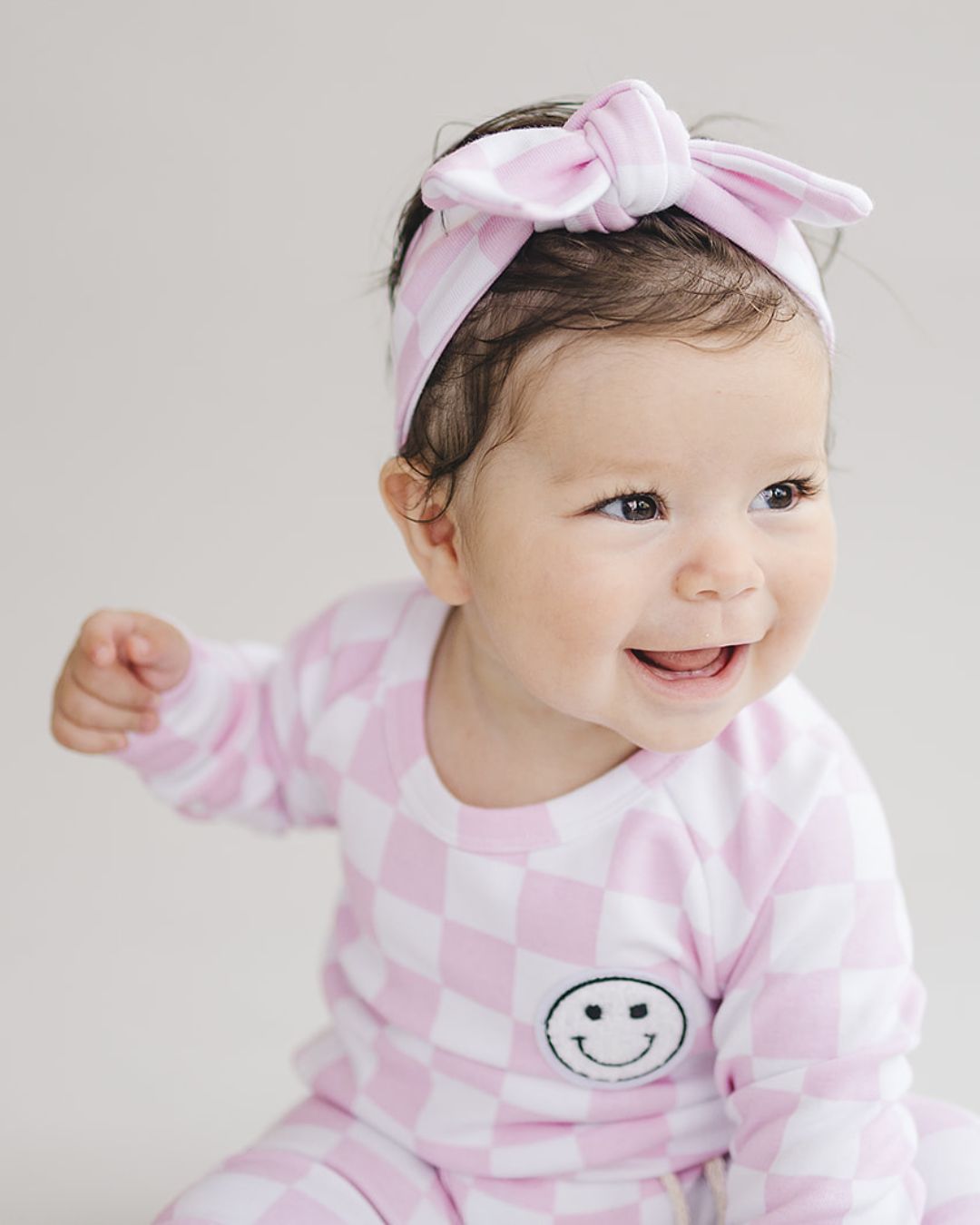 newborn baby girl two piece lounge set checkered pink white kids lounge set longe sleeve