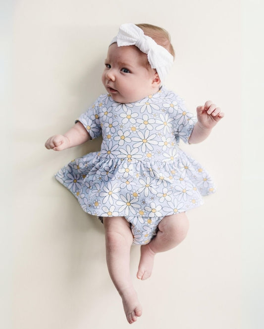 Cotton Peplum Set | Blue Daisy