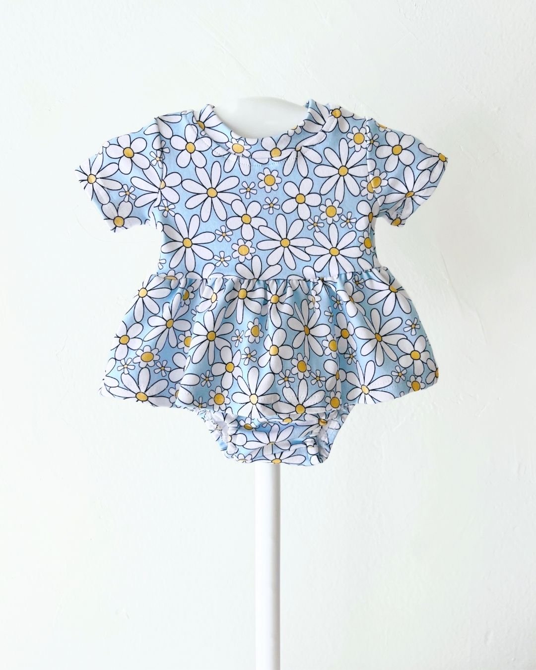 Cotton Peplum Set | Blue Daisy