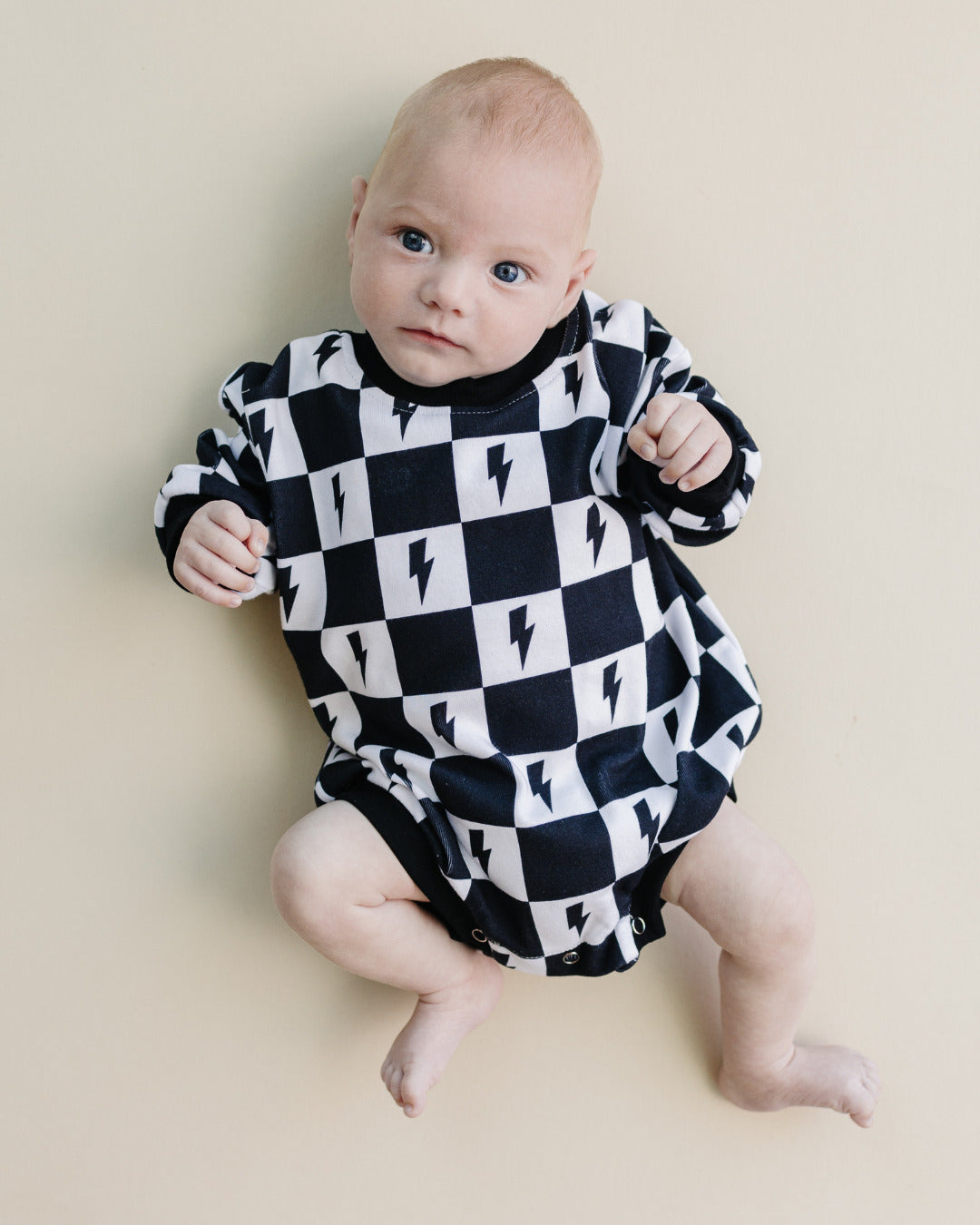 checkered lightning bolt baby romper bubble romper kids black and white lightning bolts and checkered long sleeve onesie baby