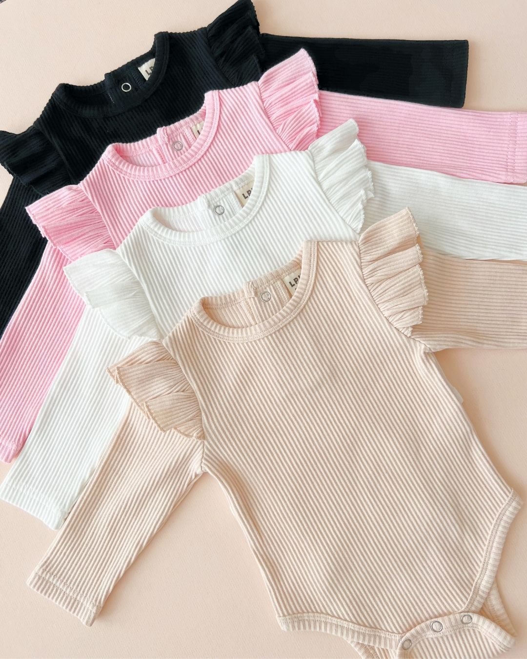 newborn girls pink cotton ruffle onesie long sleeve baby girl pink romper ruffle sleeves jumpsuit cotton 