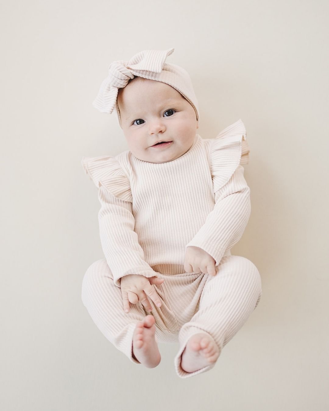 baby girl cotton onesie body suit snap girl ruffle sleeve onesie cream body suit long sleeve baby 