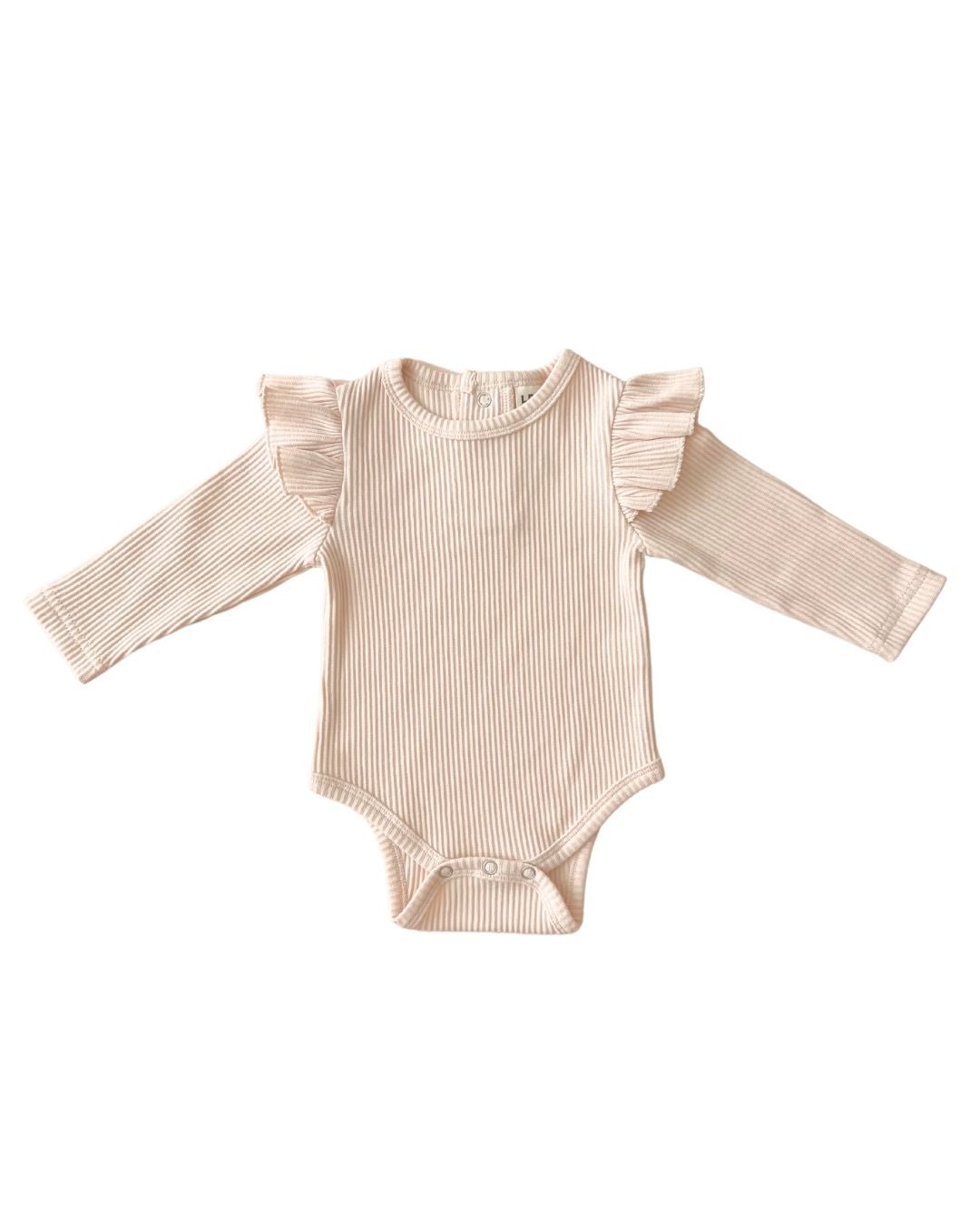 baby girl cotton onesie body suit snap girl ruffle sleeve onesie cream body suit long sleeve baby 