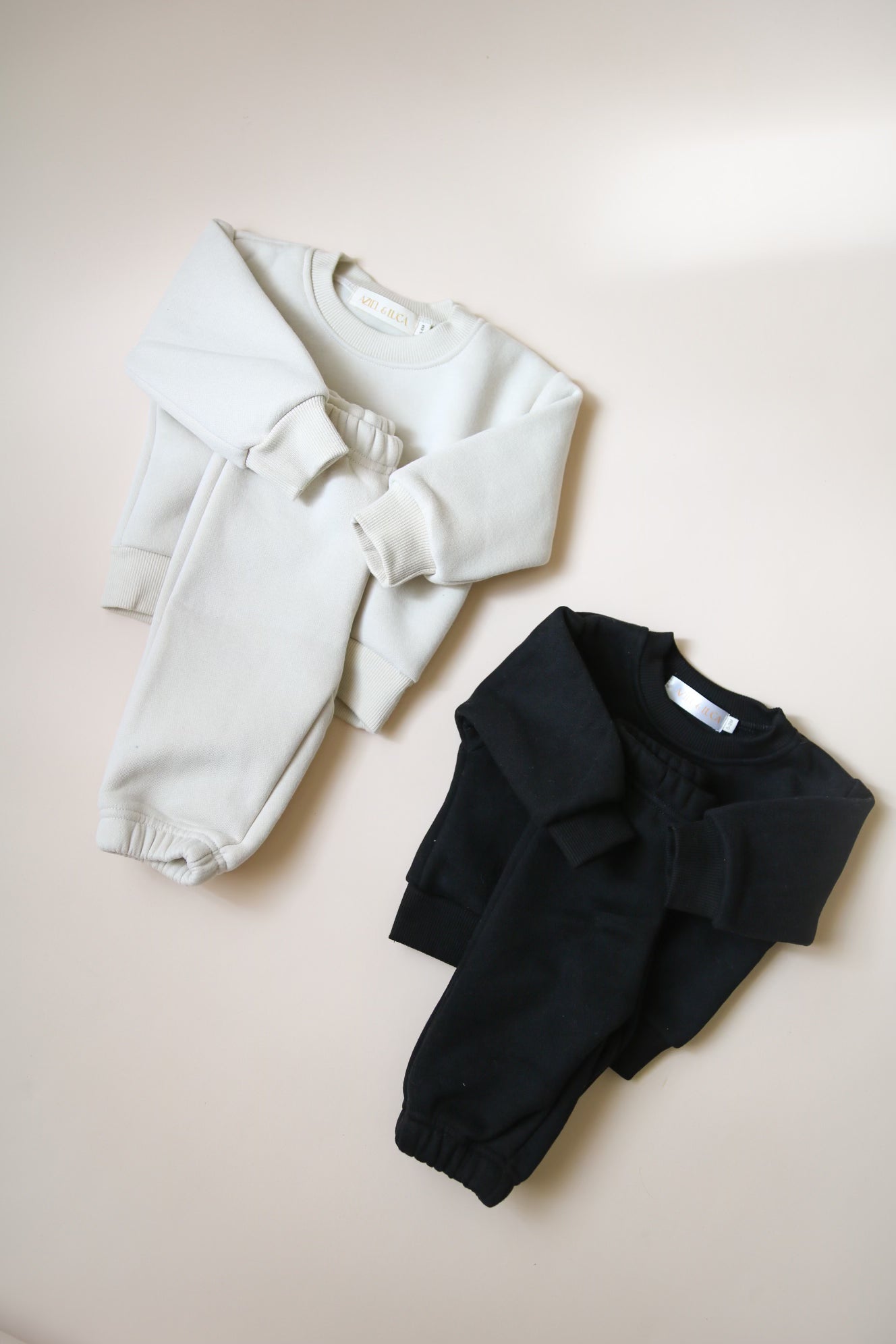 baby black cream jogger set kids 