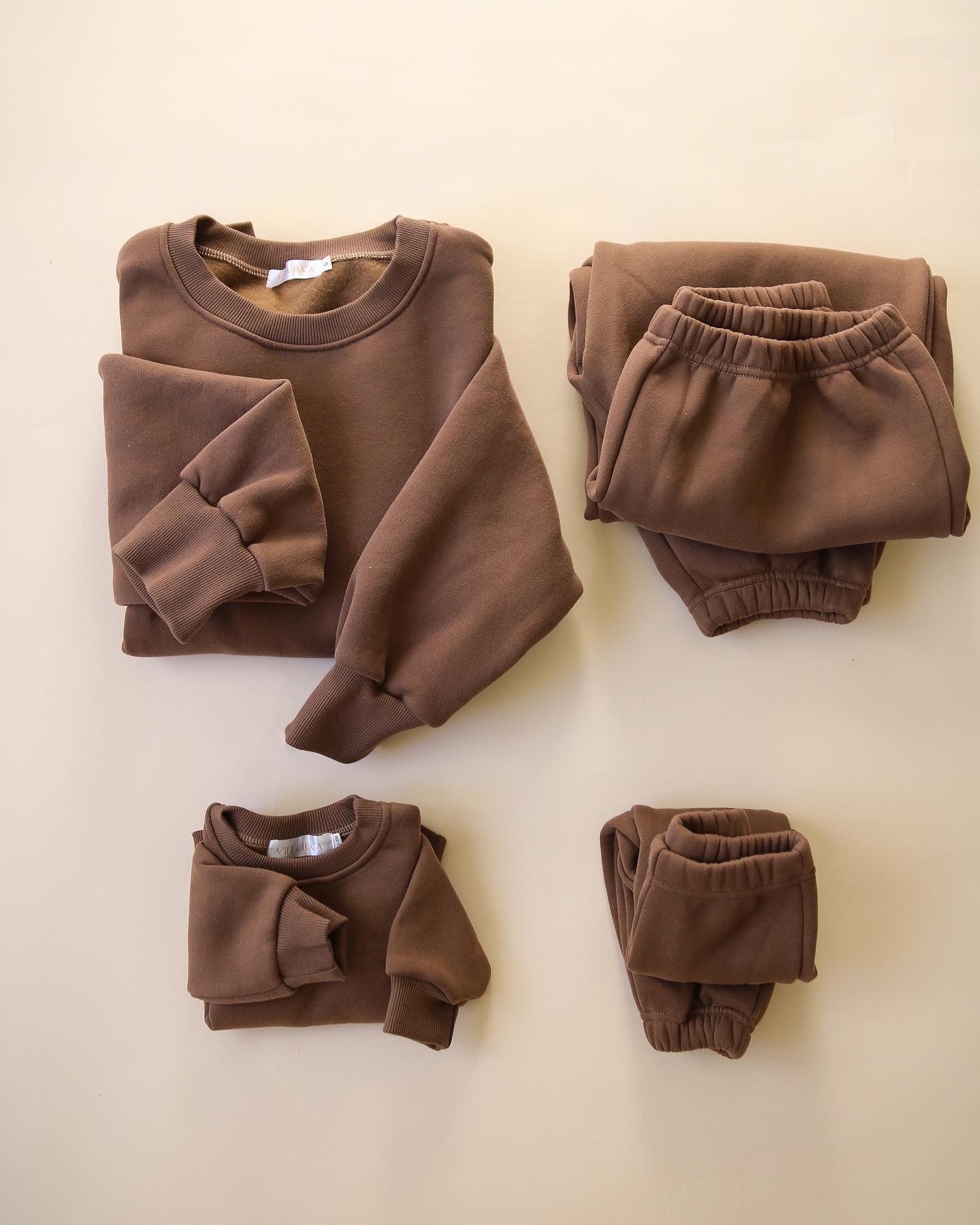 baby neutral brown jogger set kids 