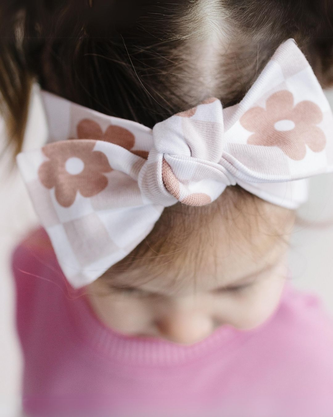 cotton baby girl checkered headband bow flower girls bow headband cotton checkered floral