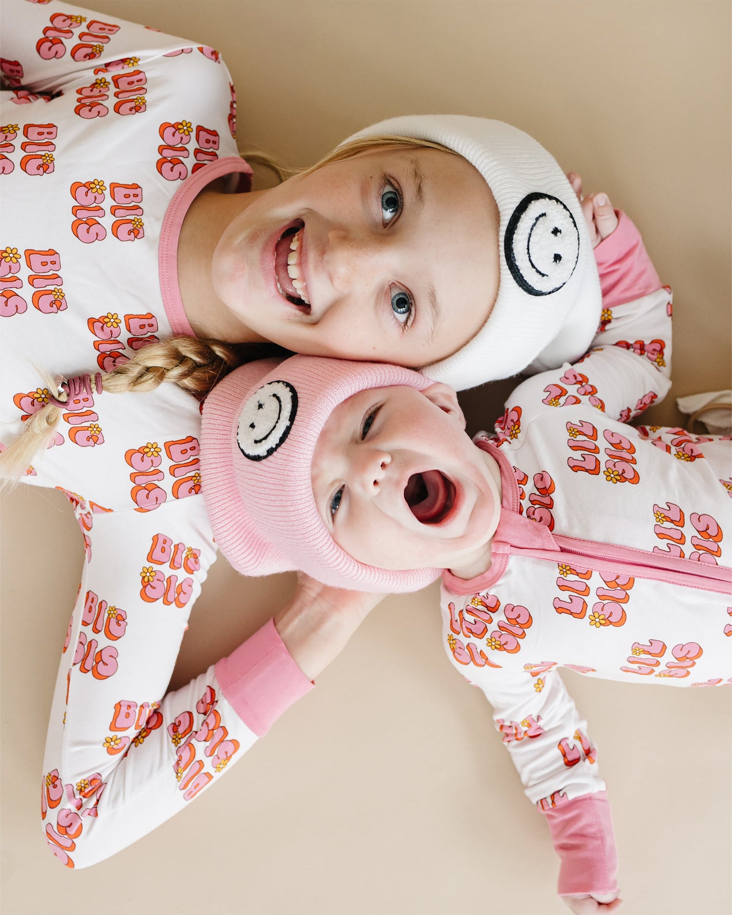 bamboo  pink girls two piece pj little sis sister little pj set pink and white lightning bolt two peice little sister outfit pink 