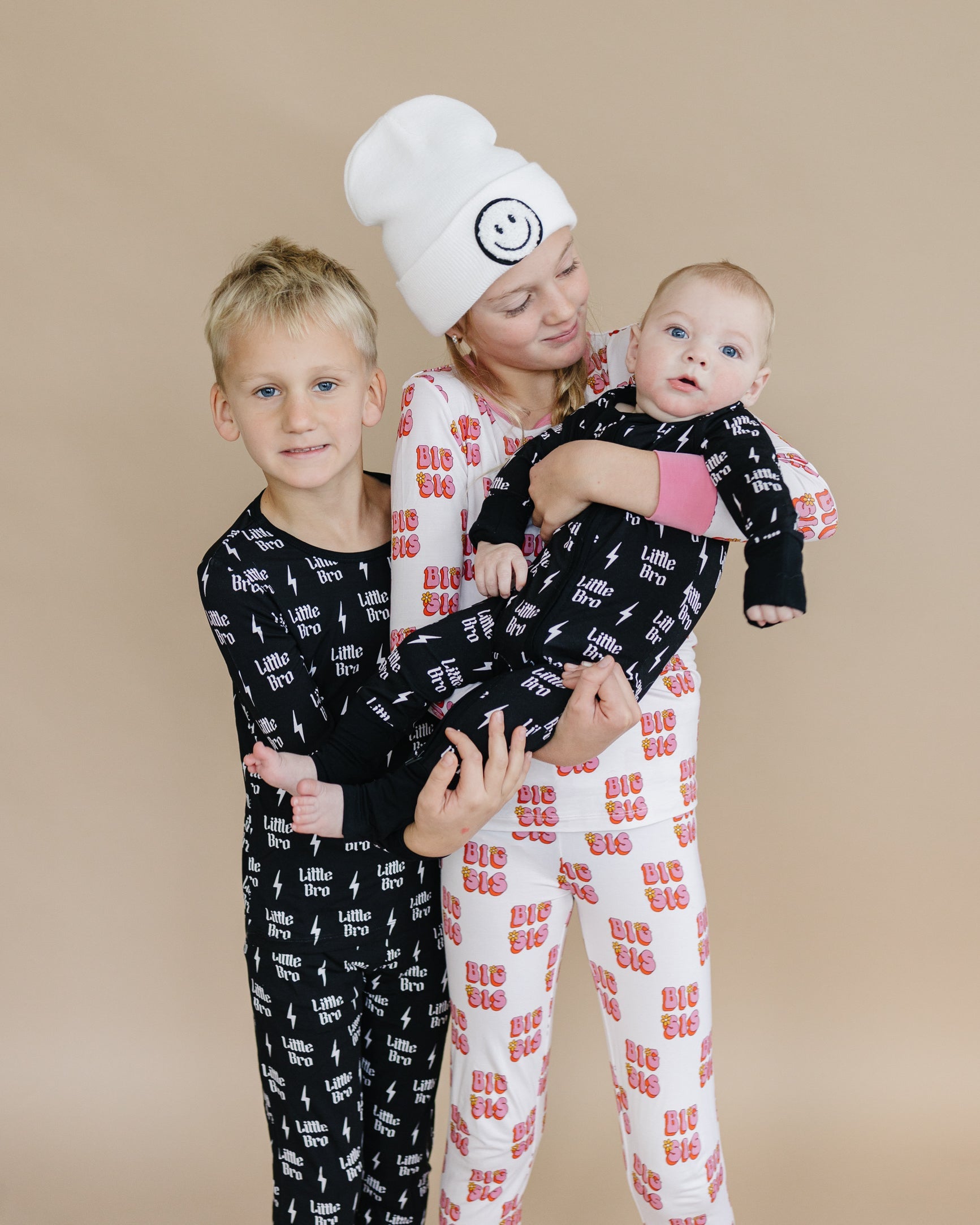 bamboo boys two piece set little bro brother little lounge set black and white lightning bolt two piece little brother outfit 