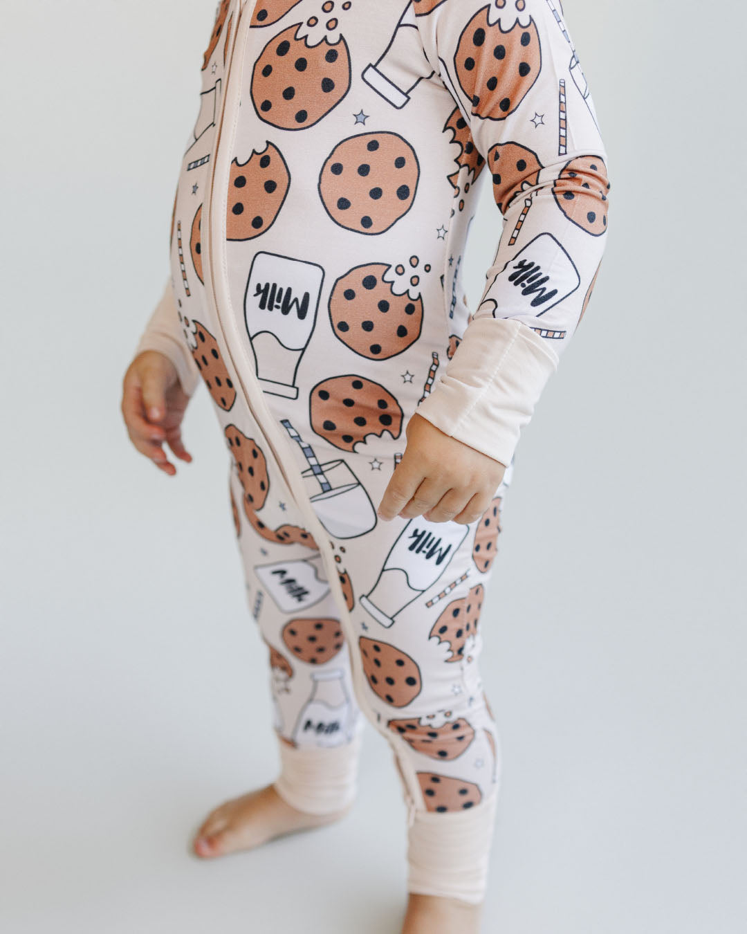 baby milk and cookies zip up romper bamboo kids long sleeve zip ip for fall baby cotton long sleeve body suit cookies kids viscose bamboo