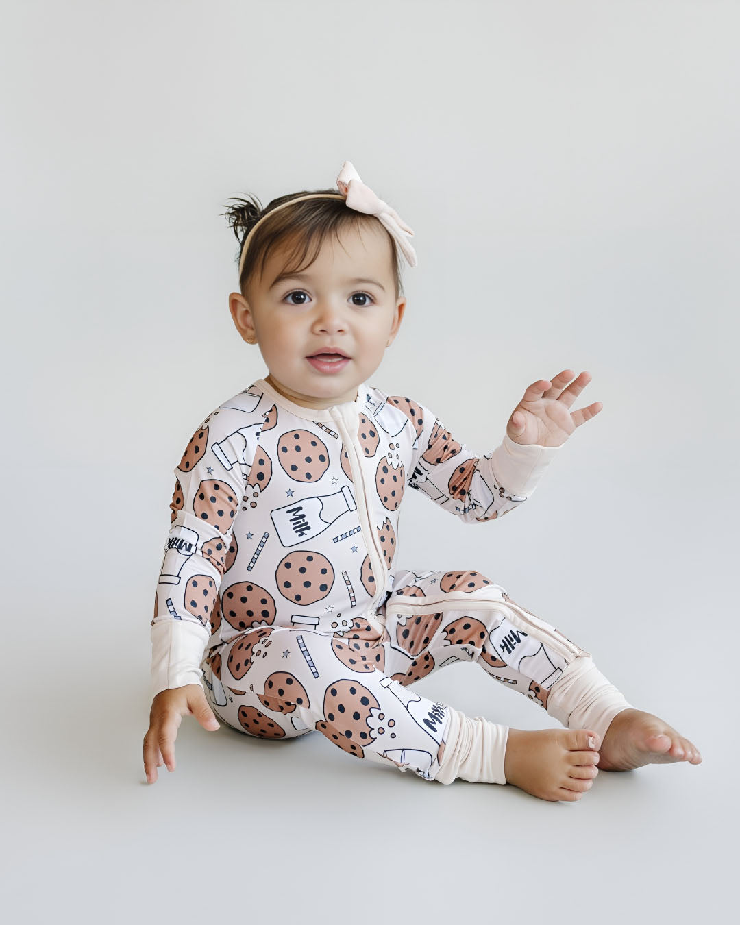 baby milk and cookies zip up romper bamboo kids long sleeve zip ip for fall baby cotton long sleeve body suit cookies kids viscose bamboo