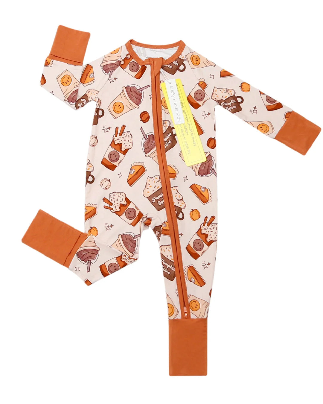 baby girl pumpkin spice zip up pj bamboo kids zip up pajama pumpkin spice fall bamboo zippy