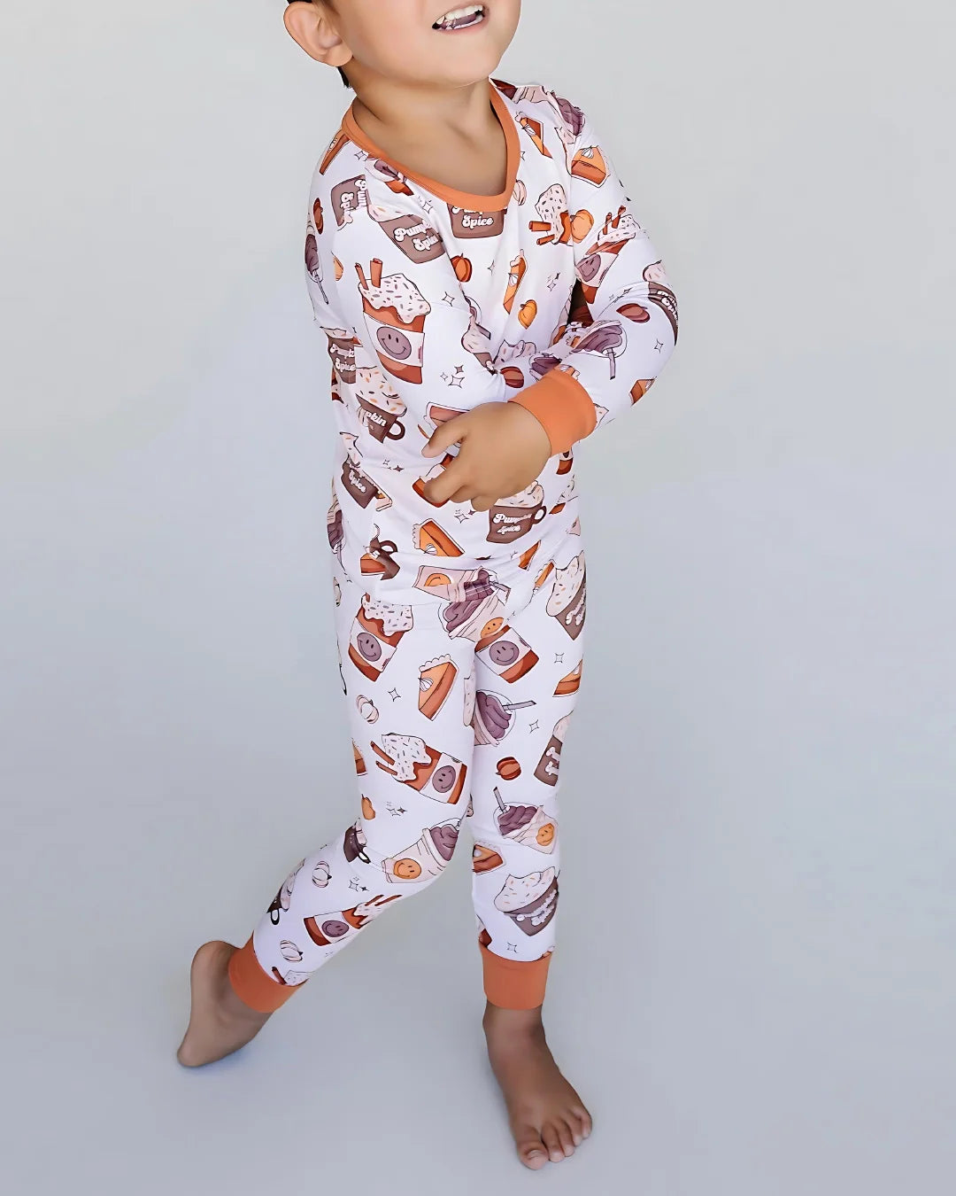 baby girls pajamas bamboo pumpkin spice girls pj set pants long sleeve pumpkin spiece fall pj's bamboo baby viscose 