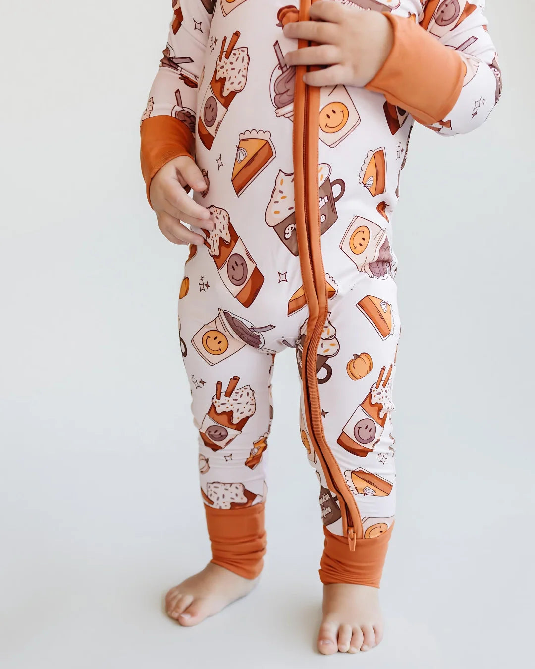 baby girl pumpkin spice zip up pj bamboo kids zip up pajama pumpkin spice fall bamboo zippy