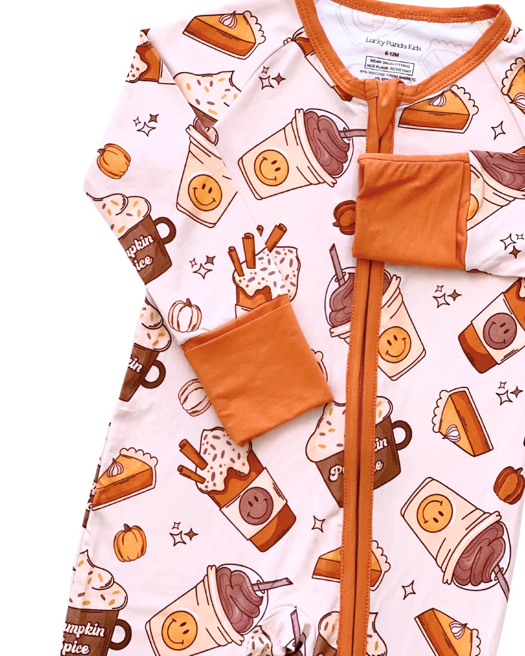 baby girl pumpkin spice zip up pj bamboo kids zip up pajama pumpkin spice fall bamboo zippy