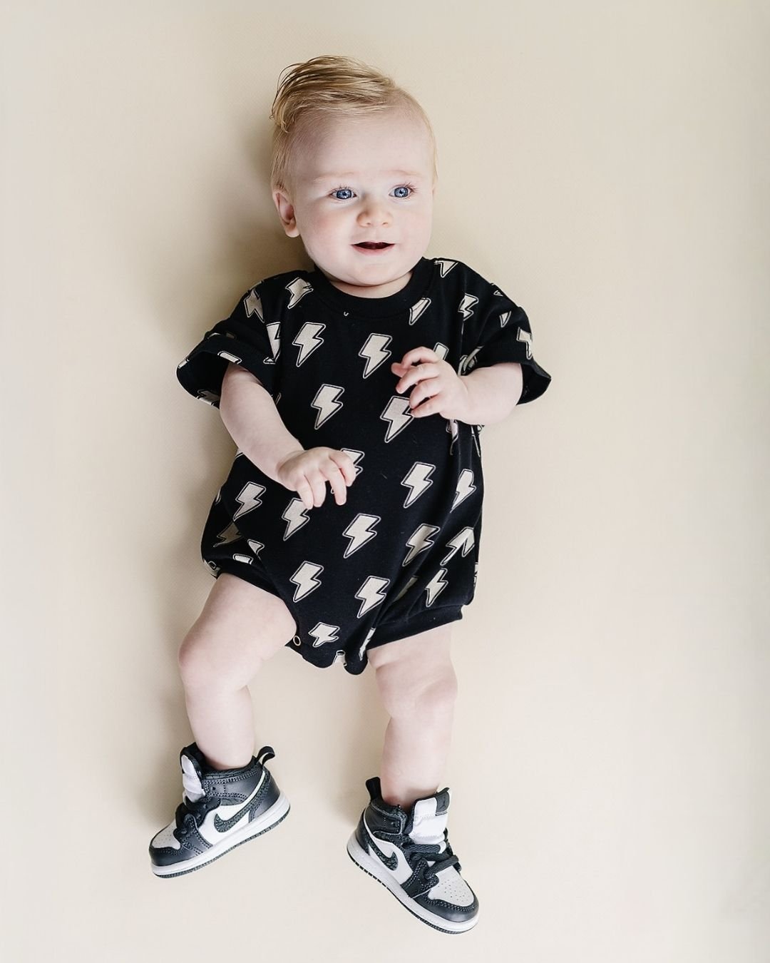 baby cotton bubble romper black lightning bolts kids short sleeve romper lightning bolt baby black cotton one piece suit 