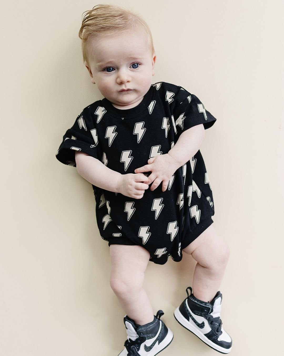 baby cotton bubble romper black lightning bolts kids short sleeve romper lightning bolt baby black cotton one piece suit 