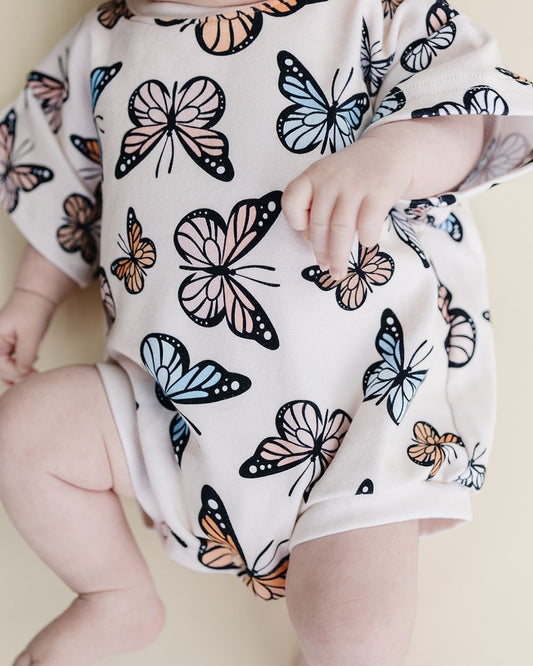 baby girl butterfly cotton romper bubble girls short sleeve romper butterflies 