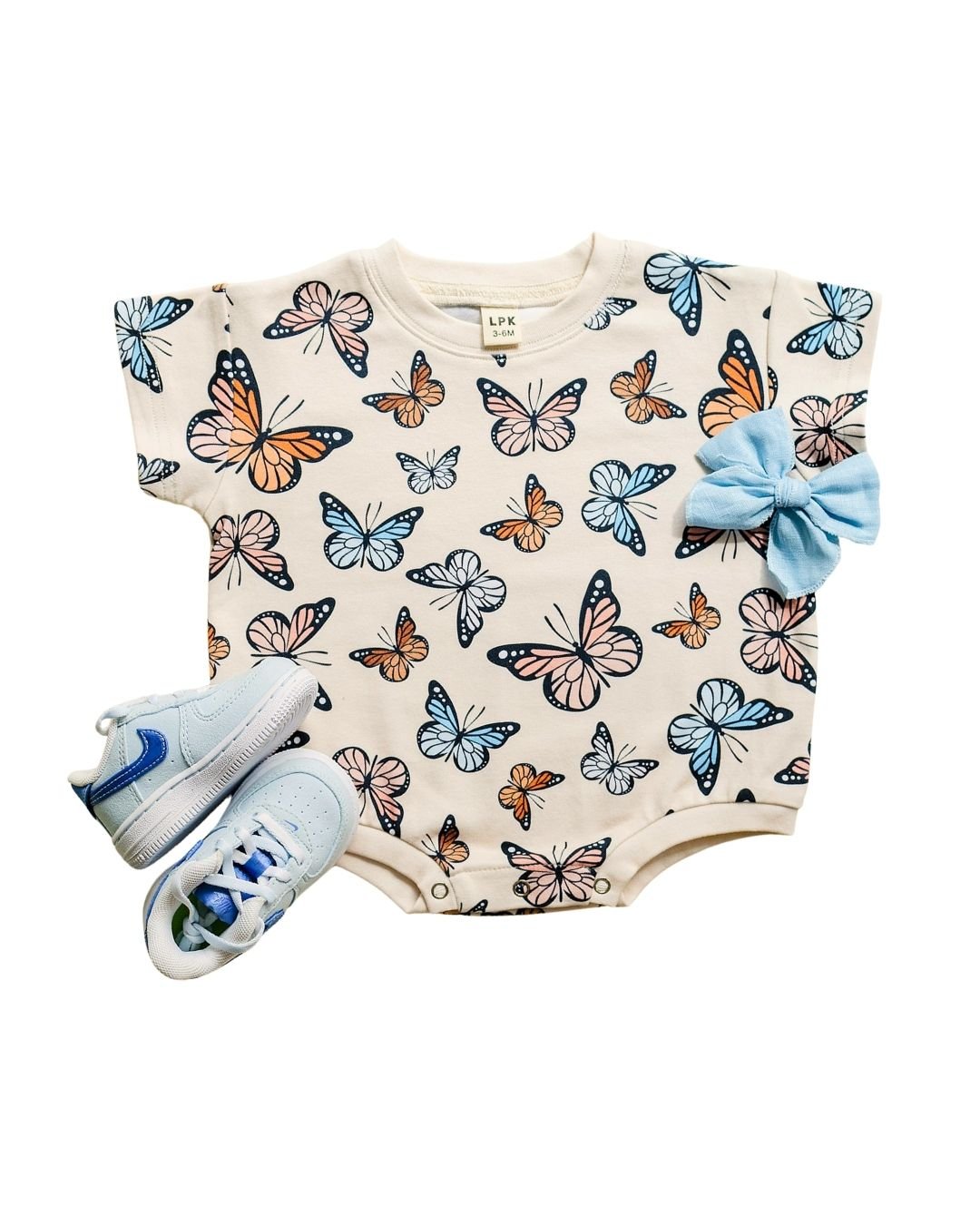 baby girl butterfly cotton romper bubble girls short sleeve romper butterflies 