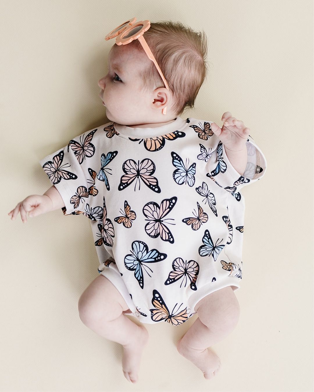 baby girl butterfly cotton romper bubble girls short sleeve romper butterflies 