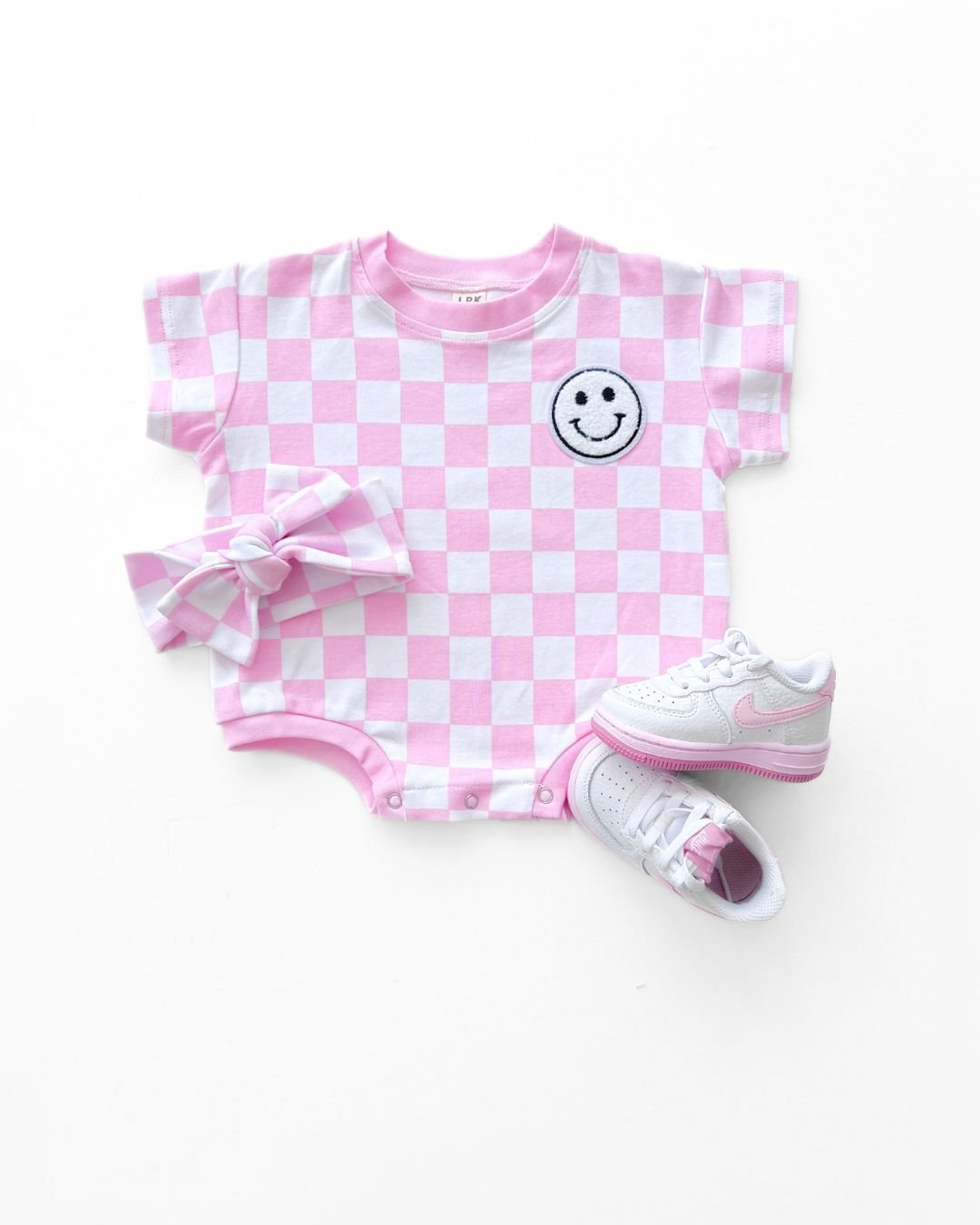 baby girl cotton romper pink checkered kids checker pink romper short sleeve baby bubble romper cotton pink checkers