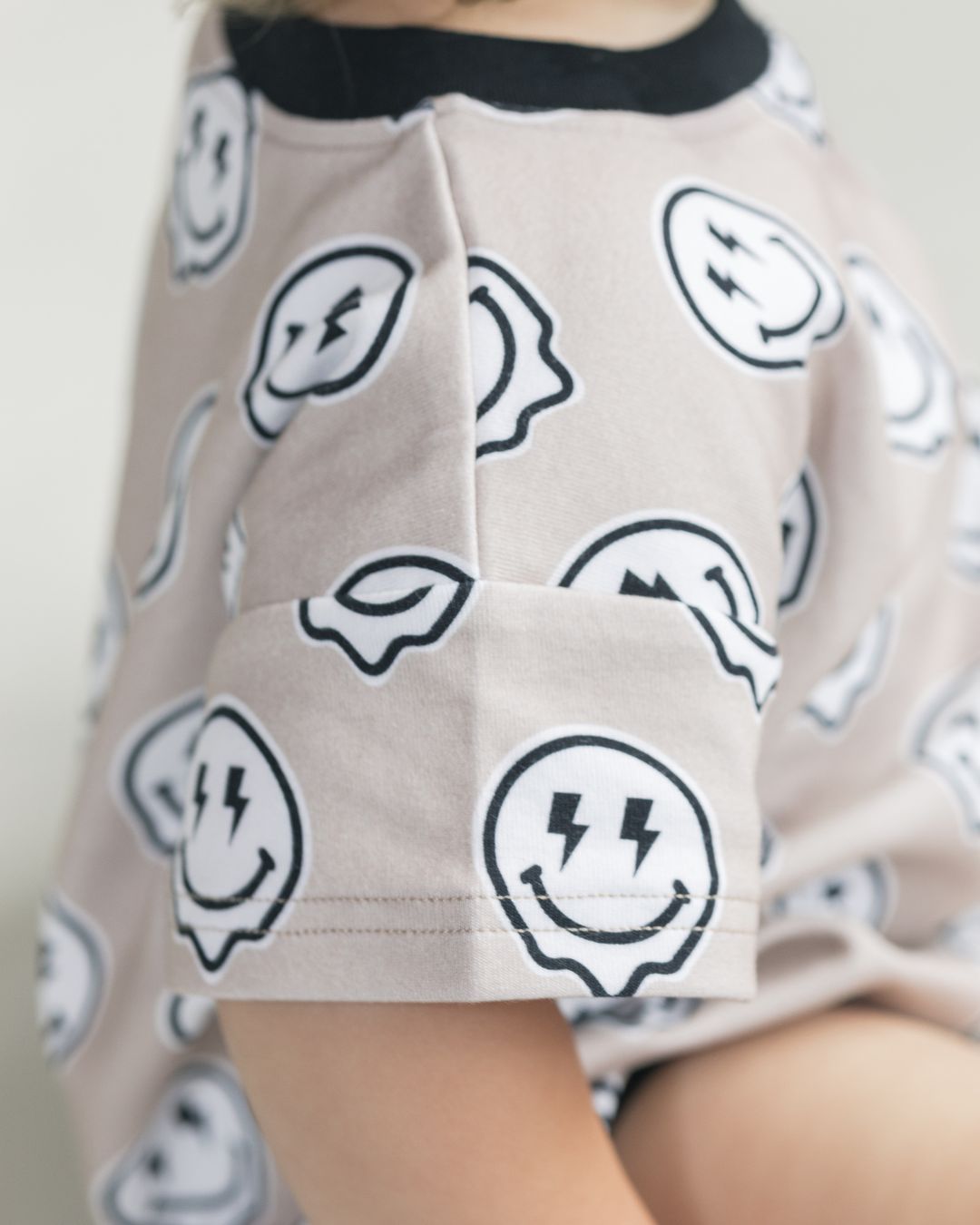 baby smiley bubble romper cotton kids short sleeve romper smiley lightning bolt baby cotton onesie