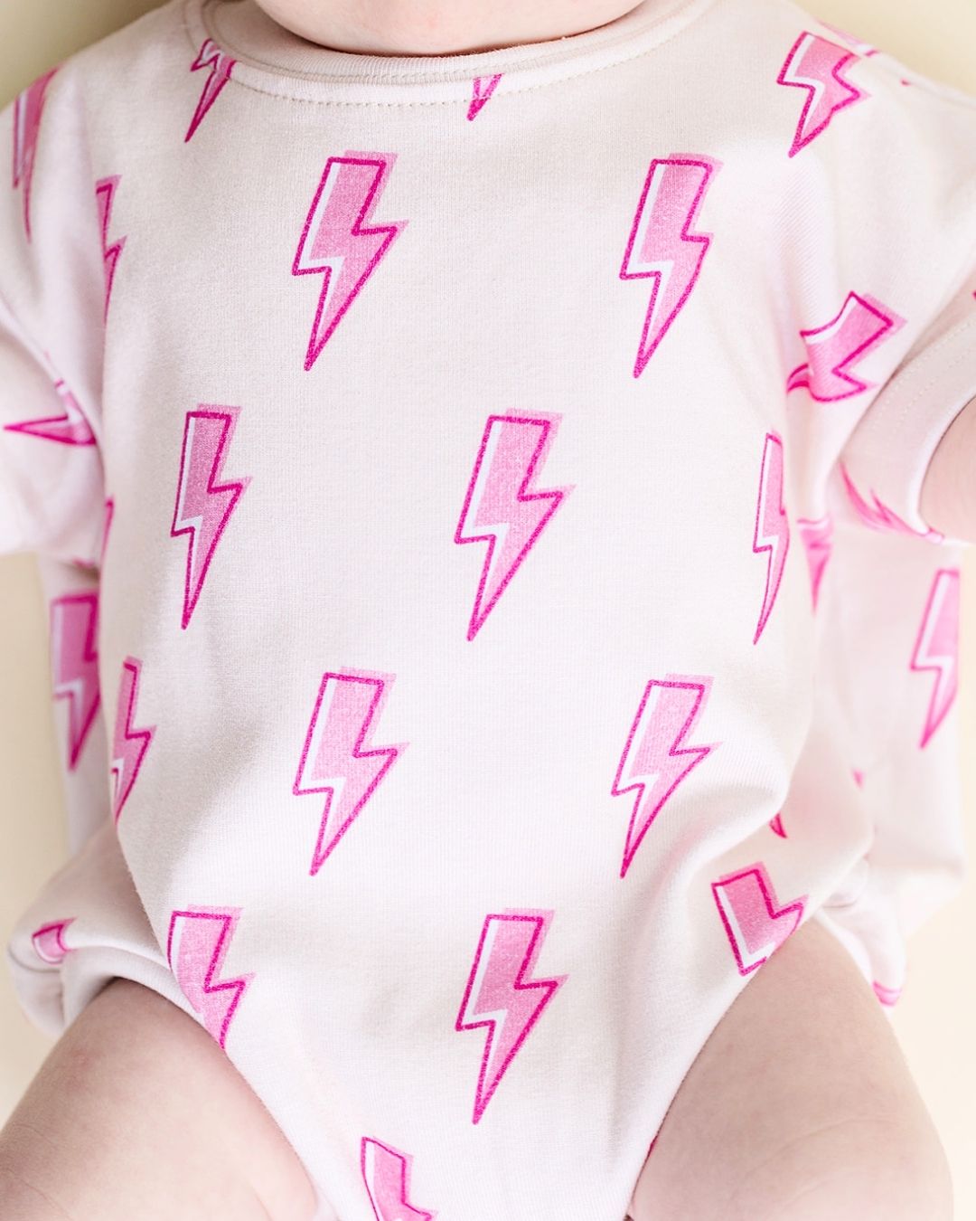 baby girl pink cotton romper lightning bolts girls short sleeve romper one piece pink lightning bolts cotton onesie girls 