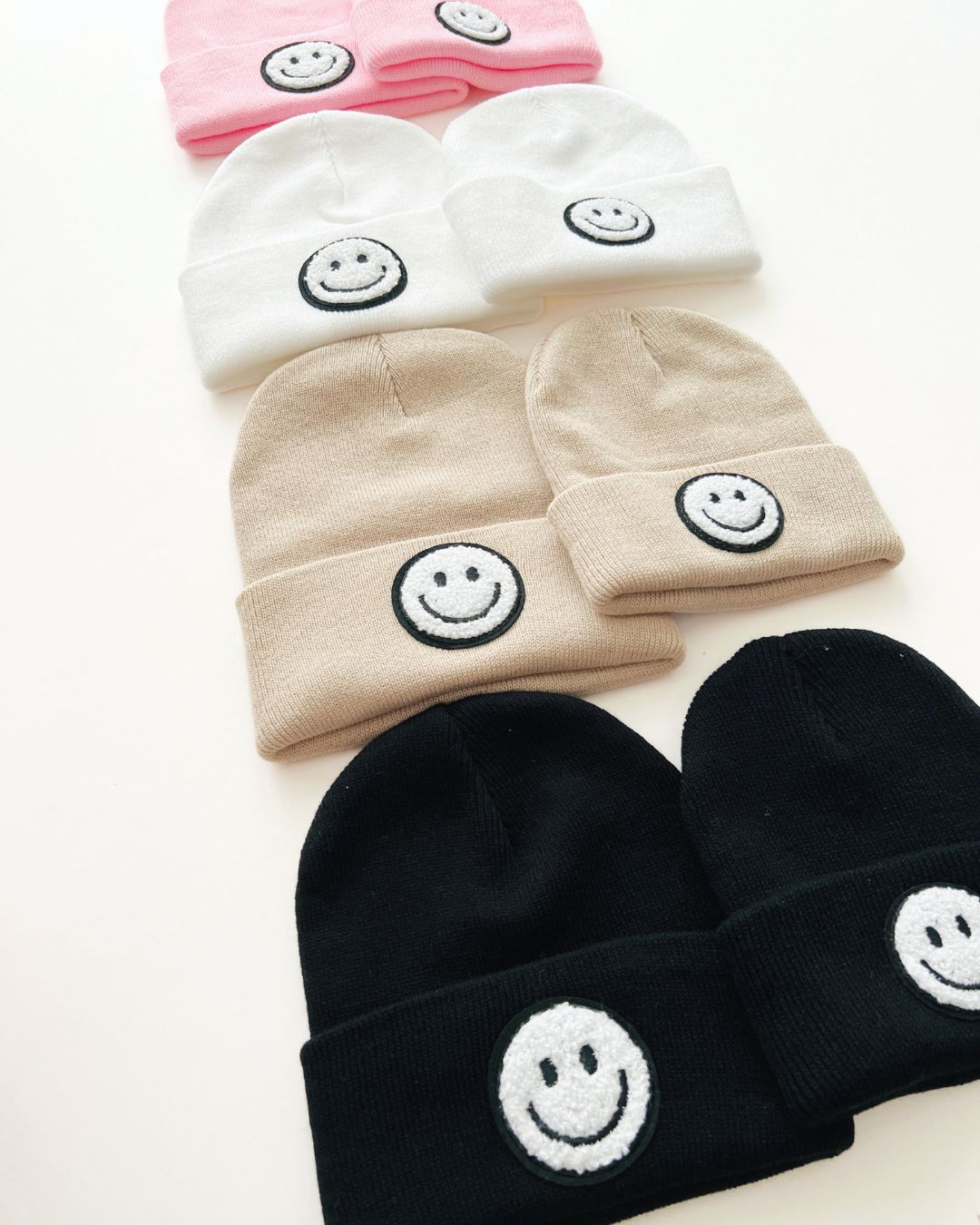 baby smiley cream beanie kids beanie winter hat cream baby cap