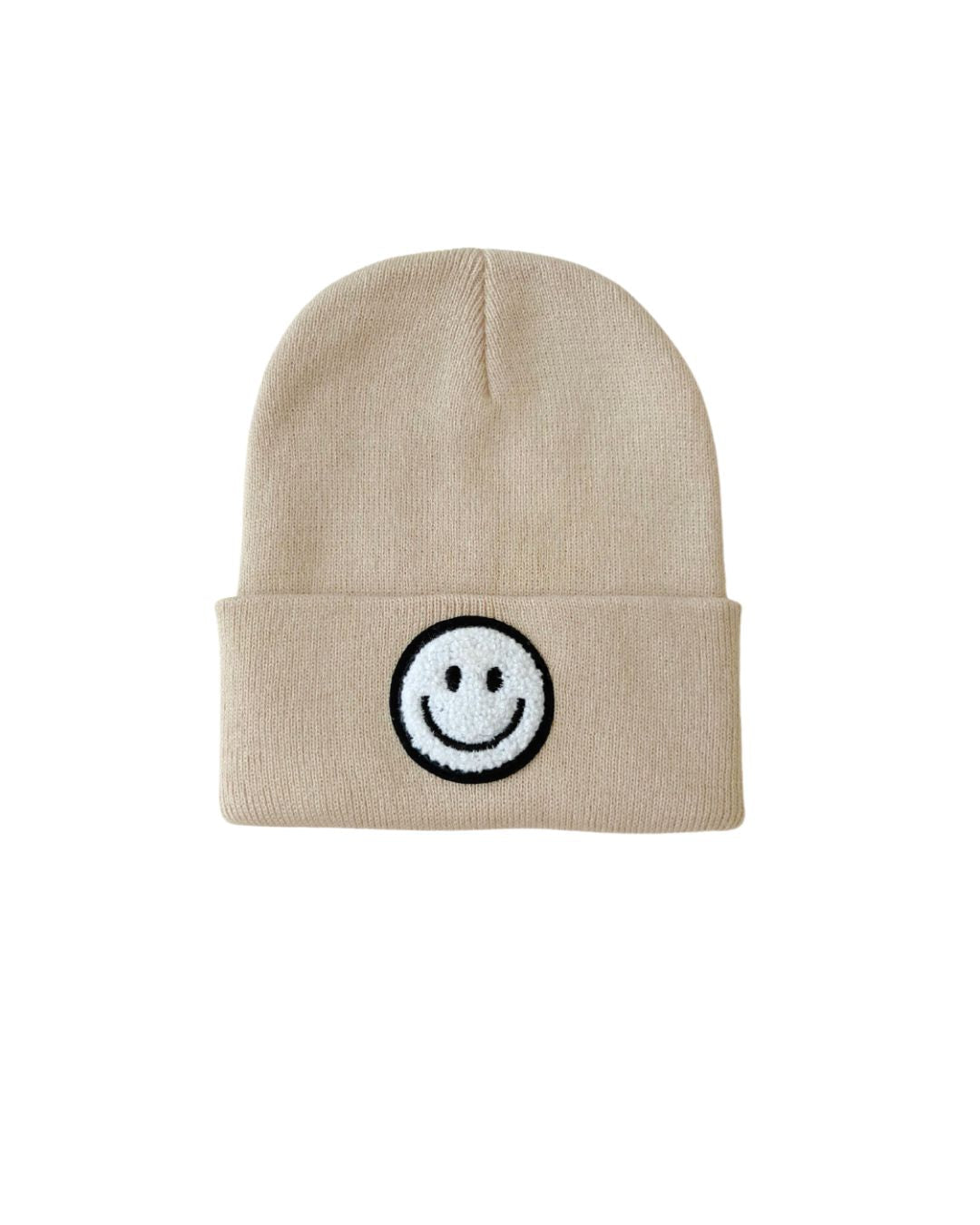 baby smiley cream beanie kids beanie winter hat cream baby cap