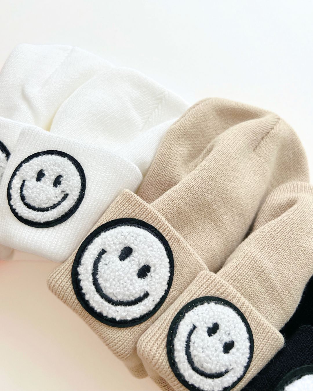 baby smiley cream beanie kids beanie winter hat cream baby cap